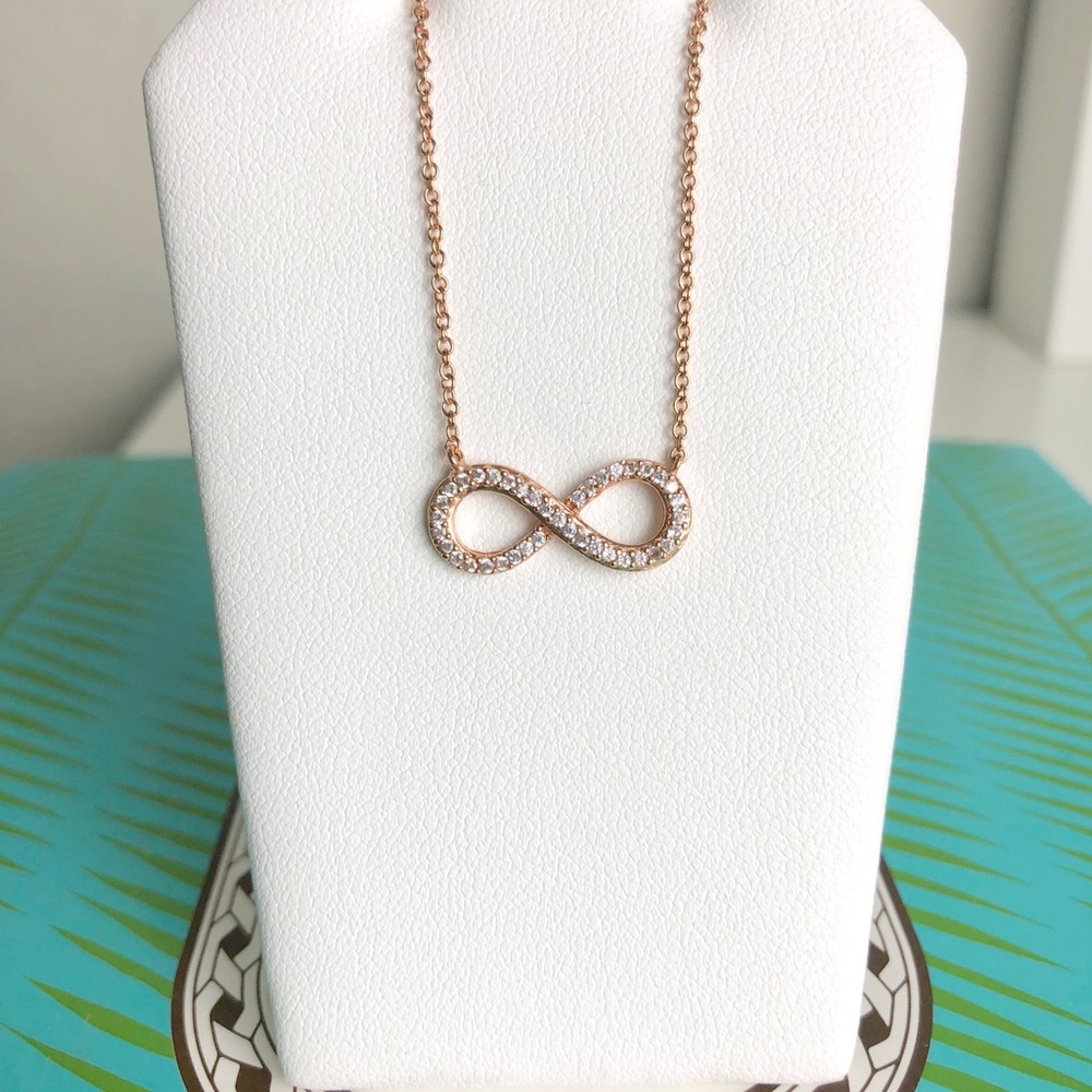 Rose Gold Infinity Diamond Necklace (NEW)